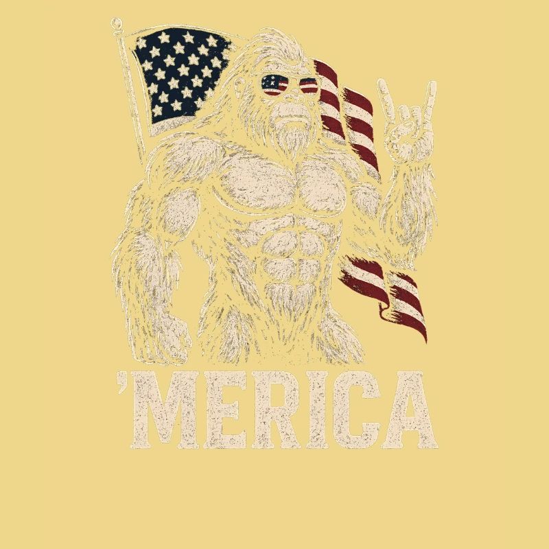 America Bigfoot Funny 4th of July Bigfoot Ameri