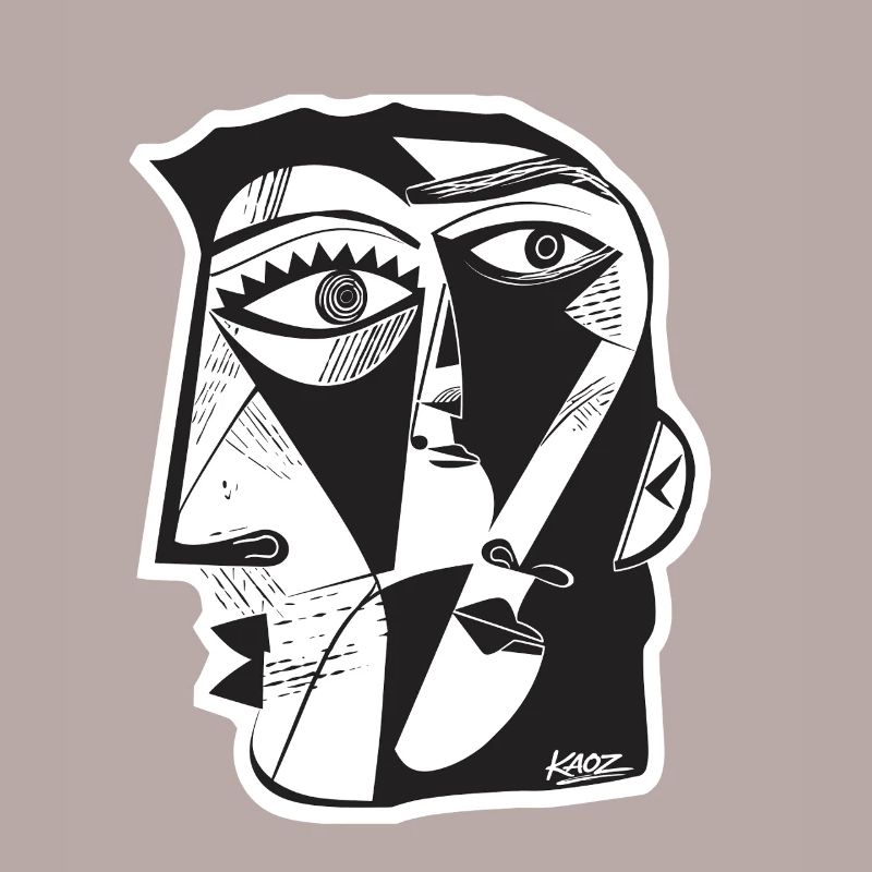 Cubist Face Linework