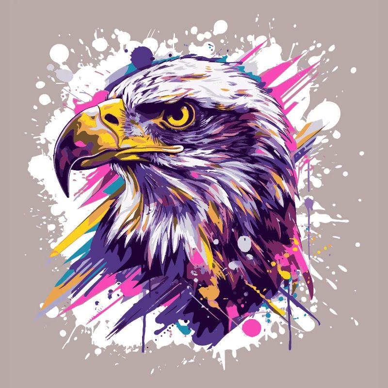 Color Explosion Eagle Head Art