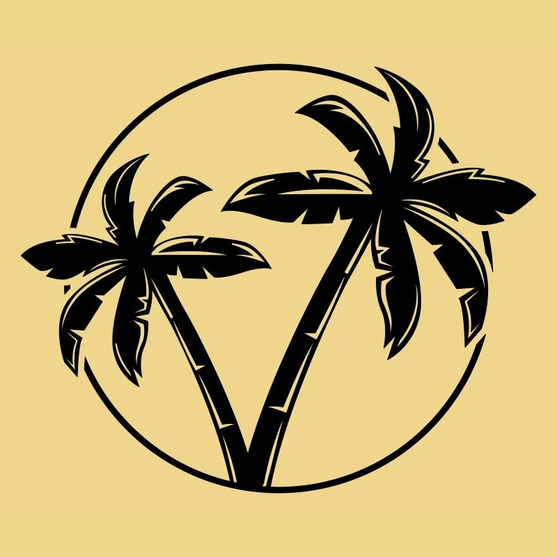 Palm Tree Silhouette Circle