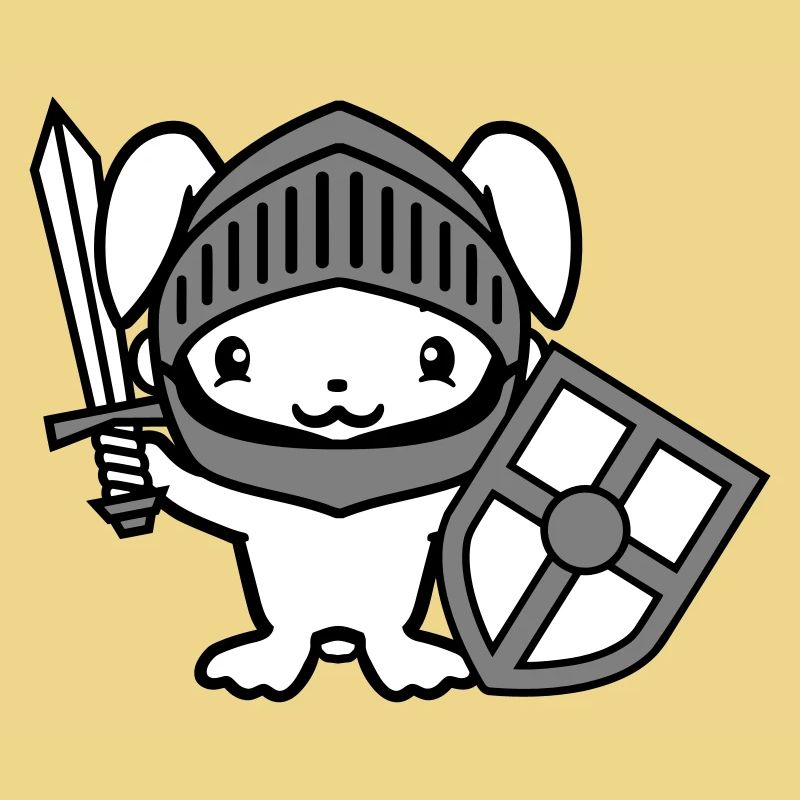 Lapin Chevalier Épée Bouclier Armure Casque Château Héros