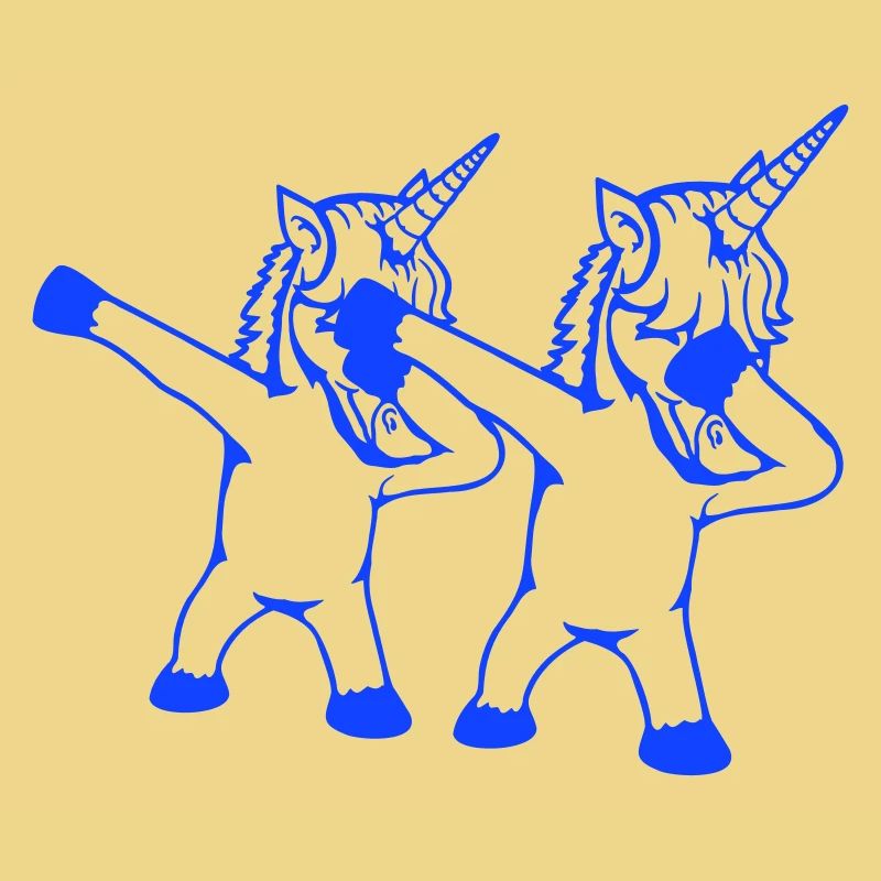 2 Einhörner Dabbing Dab Tanz Party Pose Geste Team