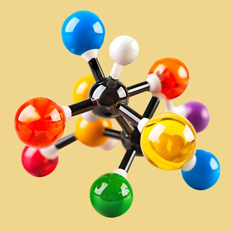 Modèle de structure moléculaire coloré