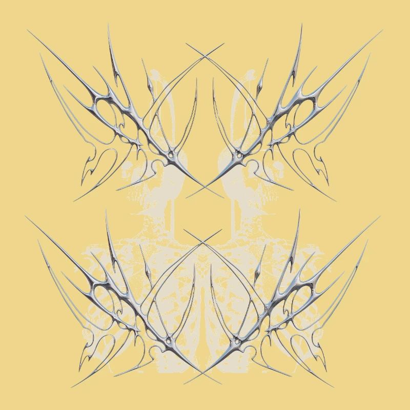 Conception du Cybercore du Miroir Squelette Gothique Sombre