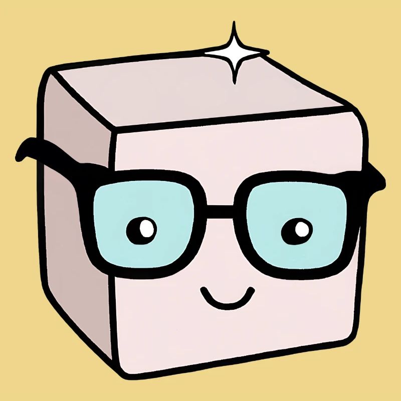 Nerd sugar cube with glasses