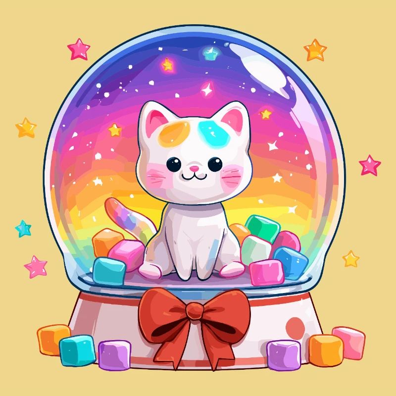 Rainbow Cats Snowglobe