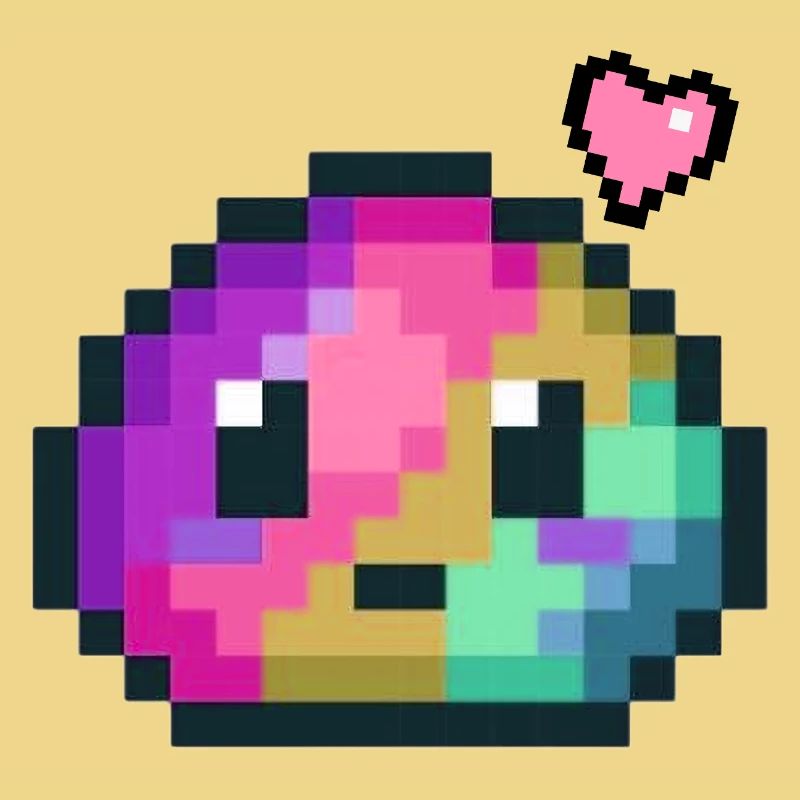 Pixel Farbexplosion Herz 8 Bit Retro Style 