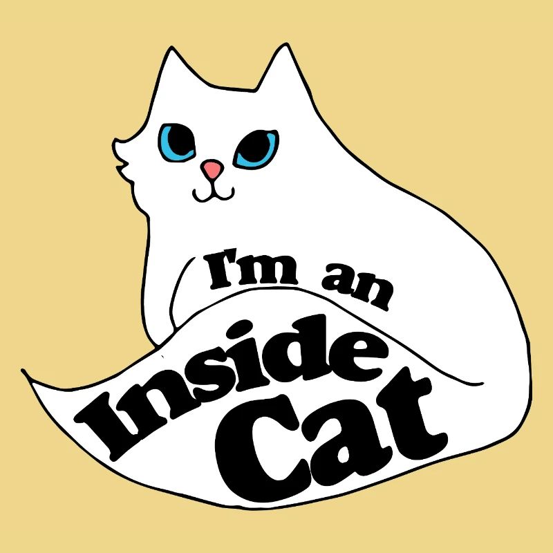 Inside Cat Cartoon Slogan Tee