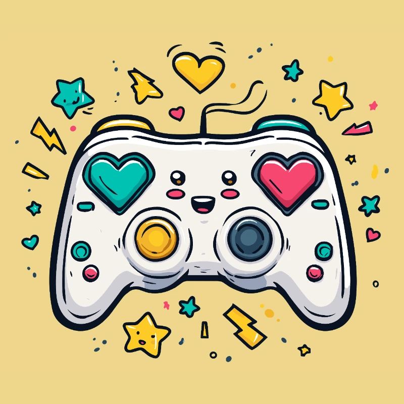 Heart Controller Neon Game Design