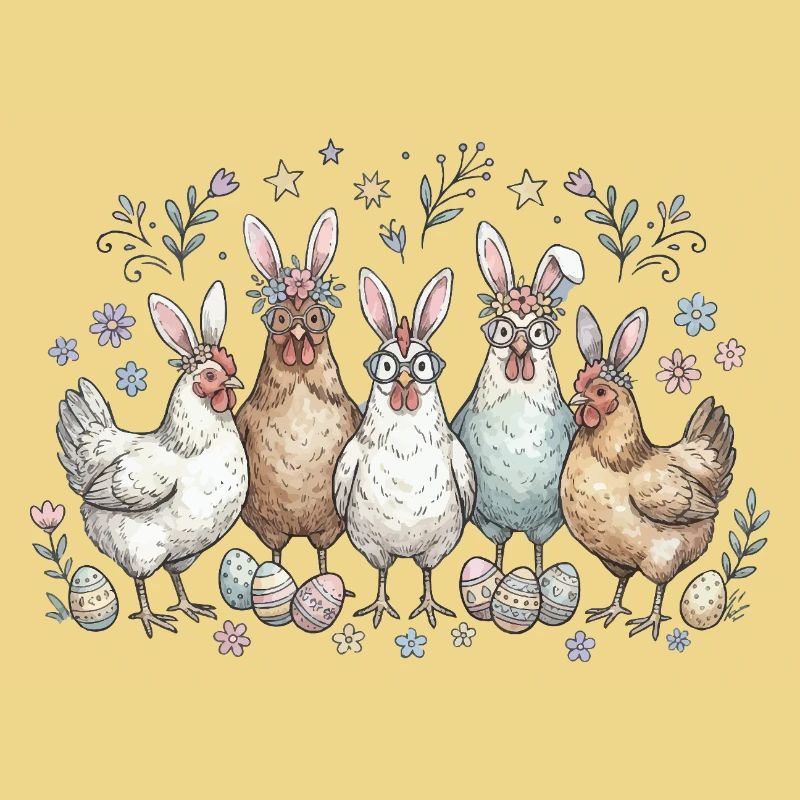 Osterhasen Bande mit Eiern