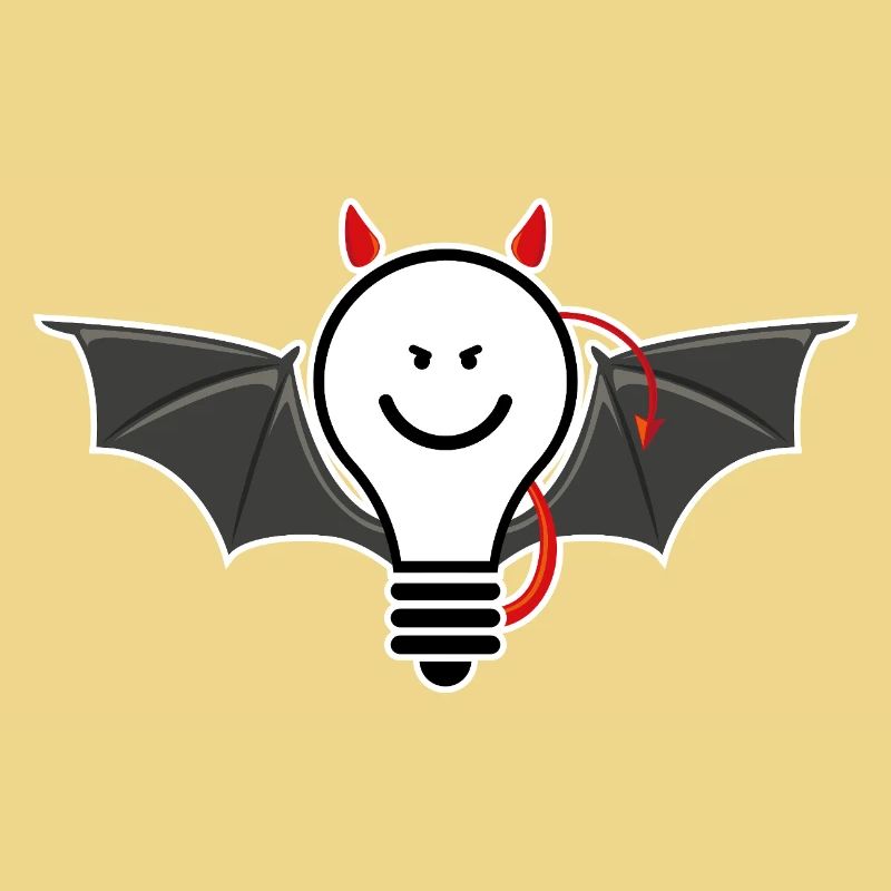Light bulb with devil horns – cheeky light motif