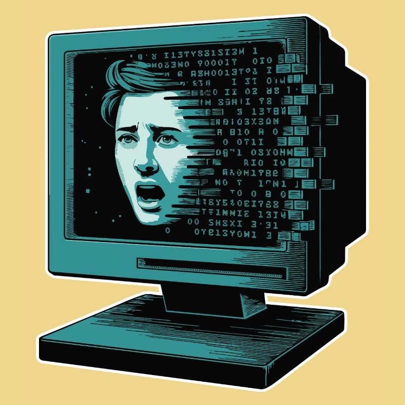 Retro Computer Terror Retroglitch AI