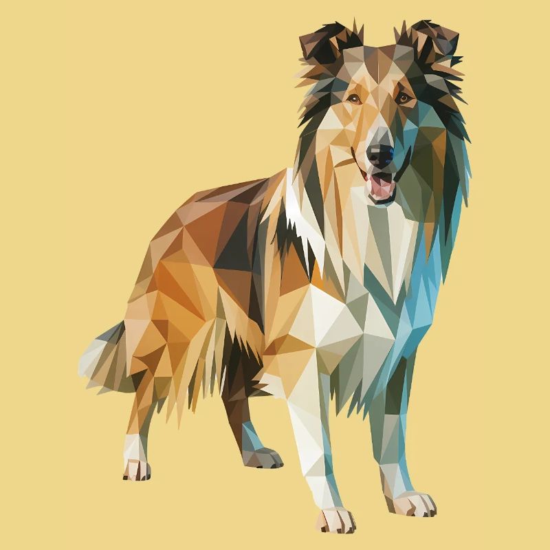Border Collie - Cooles Low Poly Logo