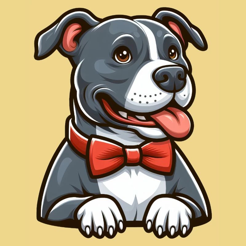 Pitbull mit Fliege