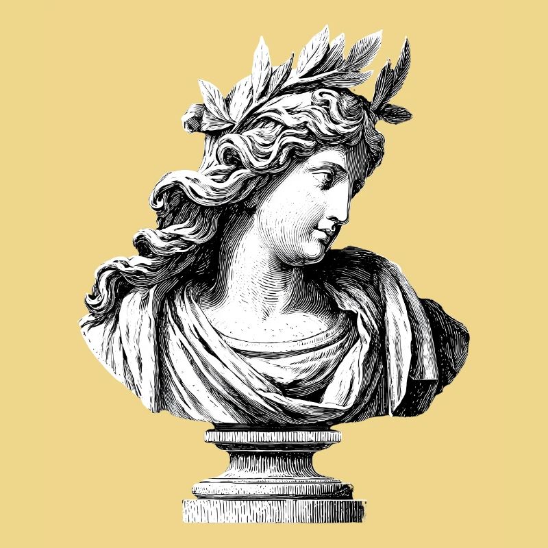 Ancient Goddess Bust – Classic Engraving