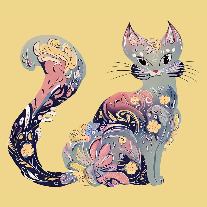 Belle conception de fleur de chat