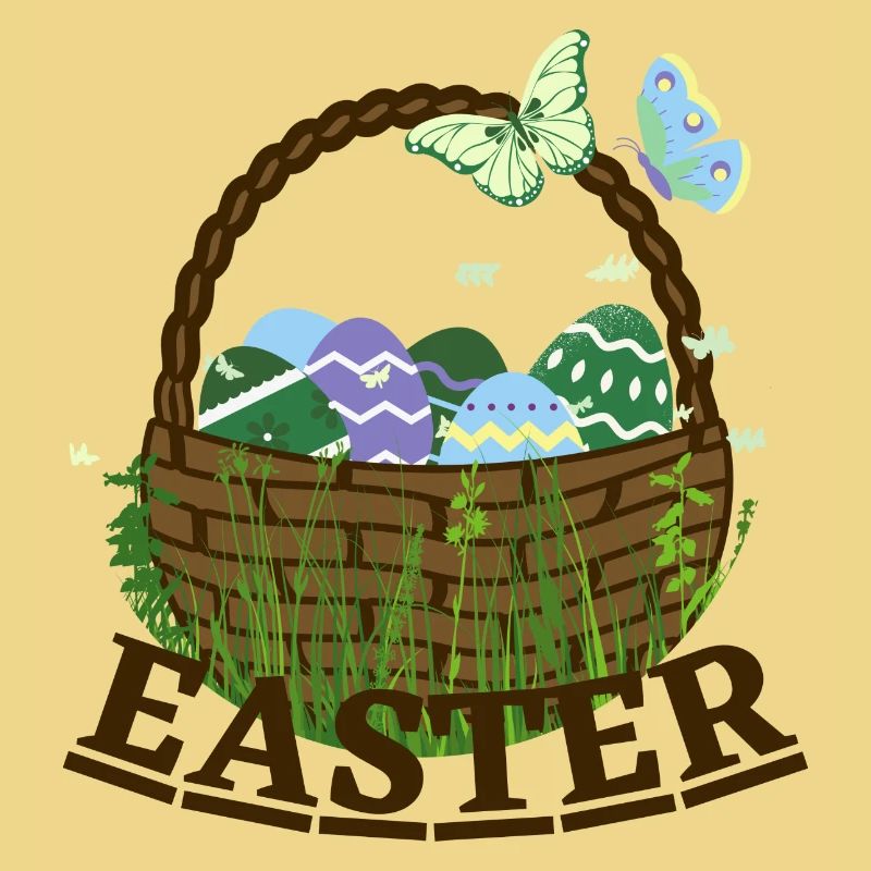 Easter basket with Easter eggs