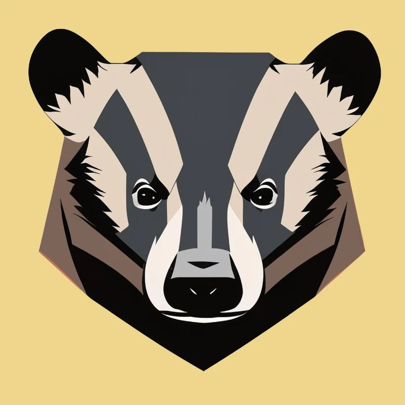 badger face vector look geometric proud strong wil