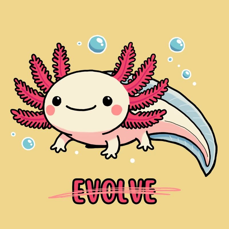 Evolve Axolotl – Süßes Motiv mit Message