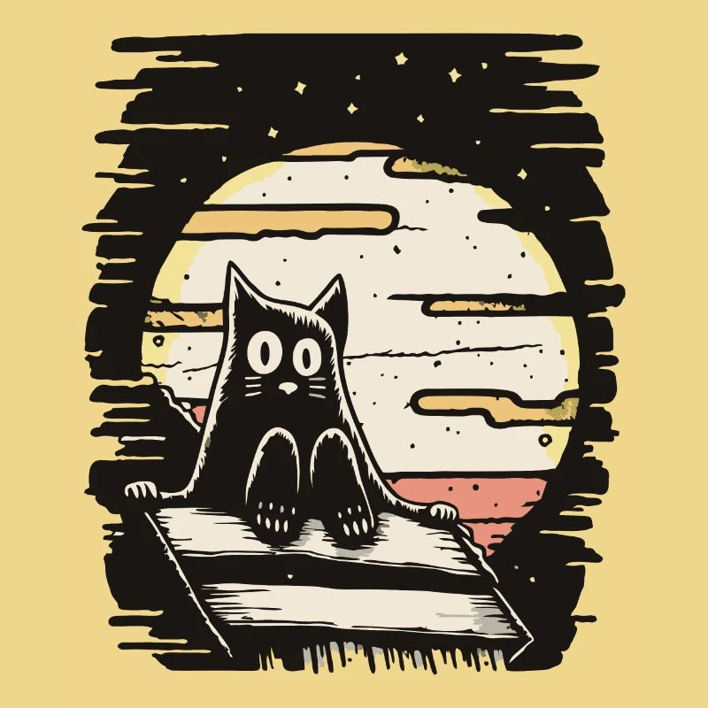 eine Katze sitzt auf dem Dach