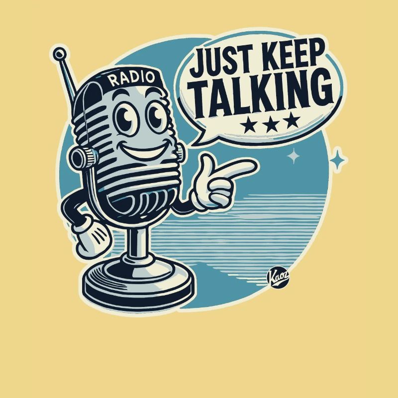 Vintage Cartoon Microphone, Just Keep Talking