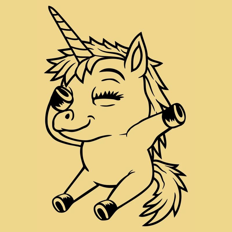 Sitzendes Dabbing Einhorn Mädchen