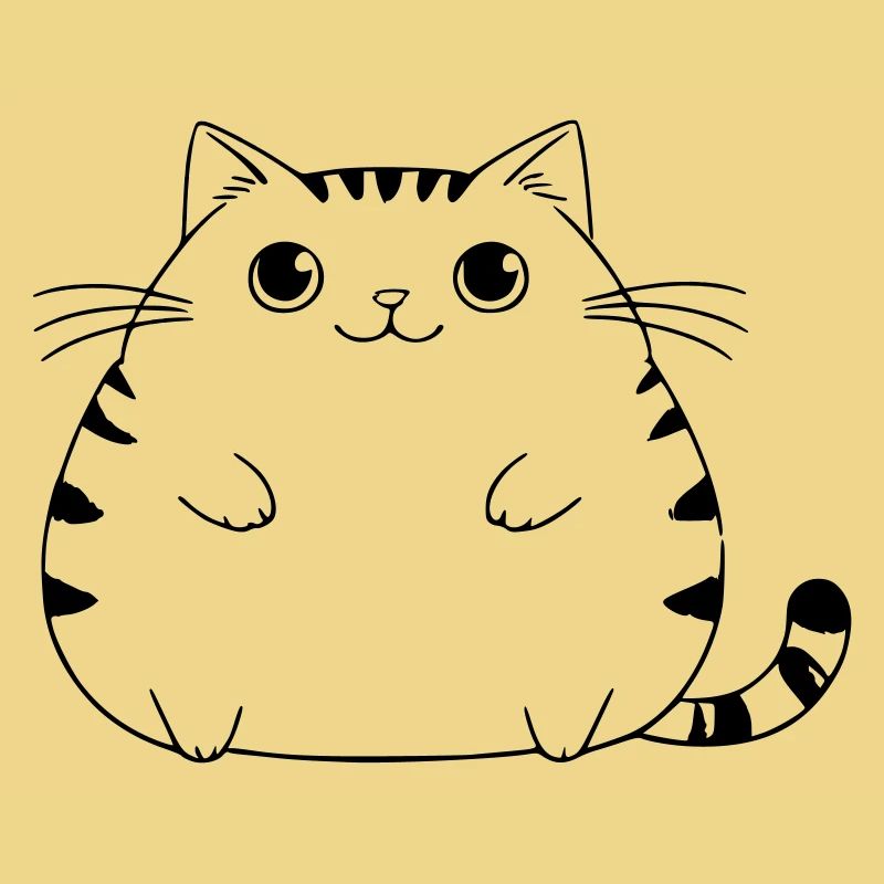 Chubby cat as vector illustration