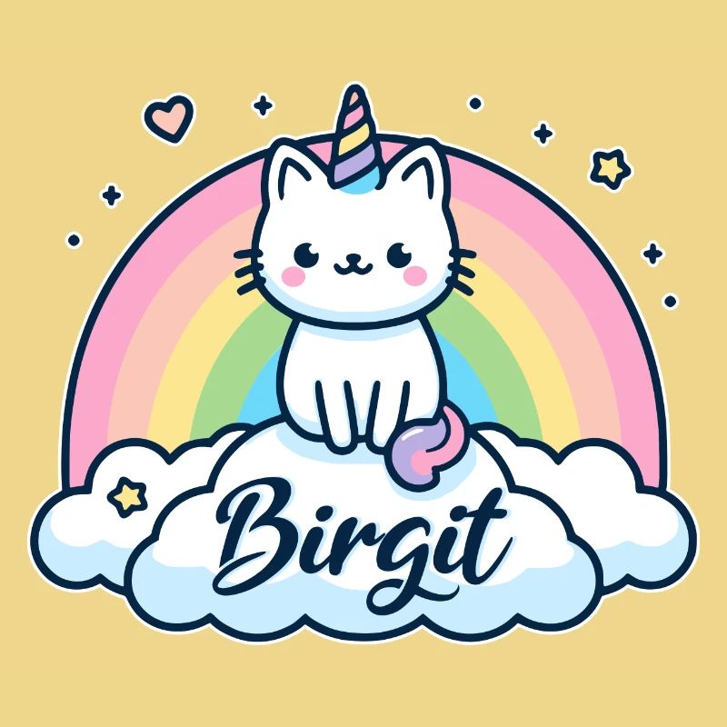 Birgit Nom Prénom Licorne Chat