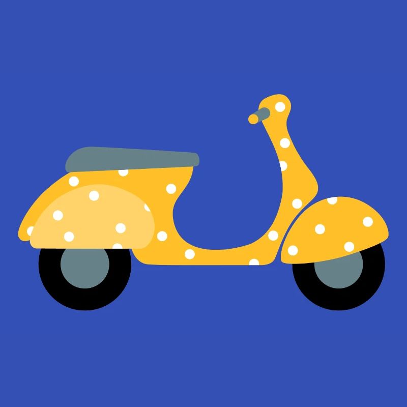 Scooter Dots Yellow Pattern Points Vacances Été Fun