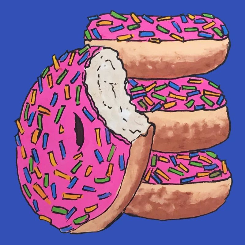 Donut stack pink delicious snack