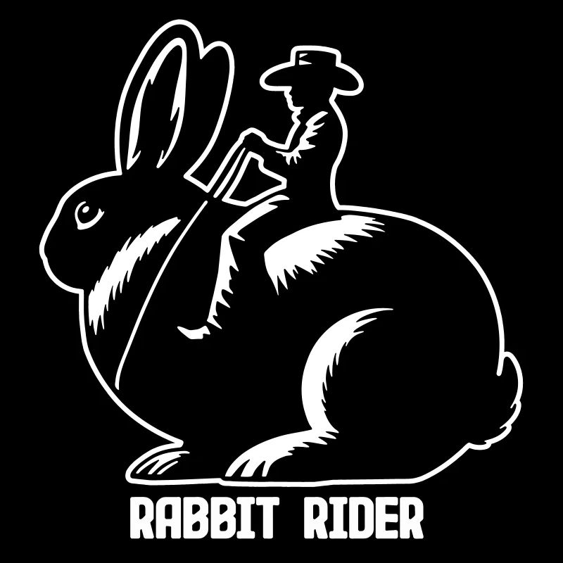 Rabbit Rider (texte léger - avec contour, 3 couleurs)