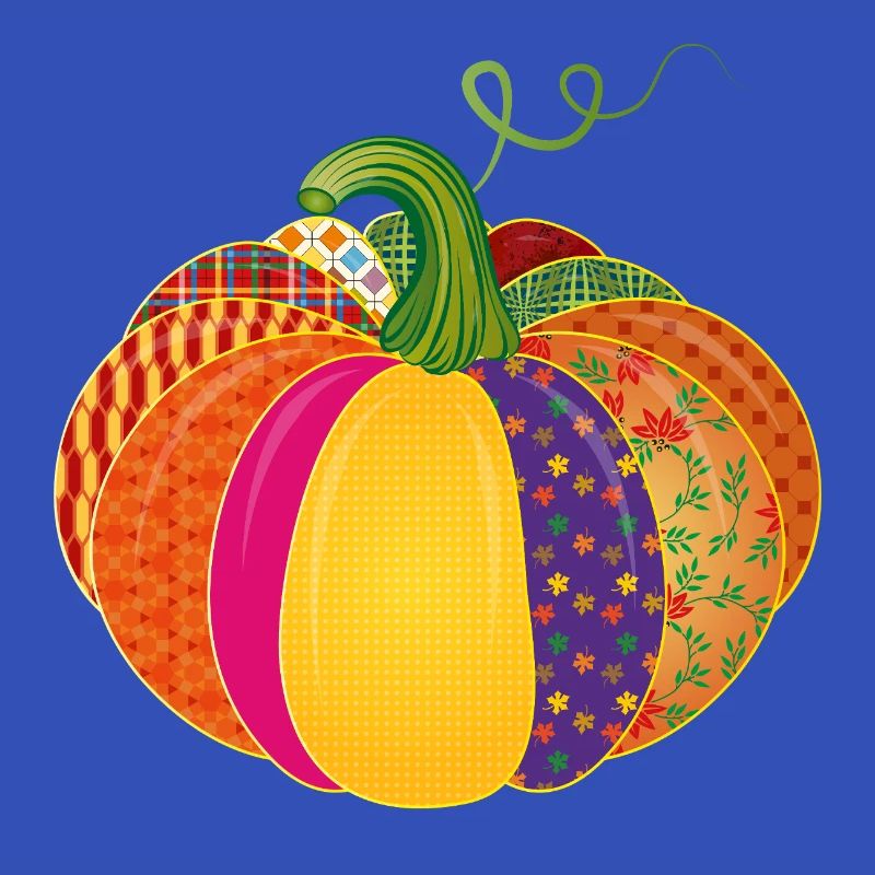 Patchwork Pumpkin – Colorful Patterned Autumn Decoration