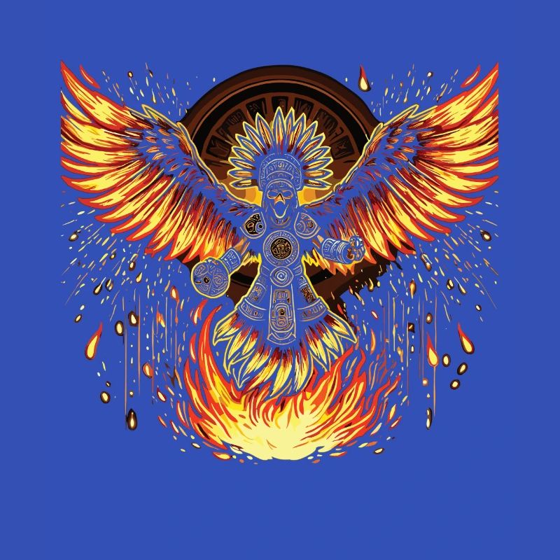 Phoenix Warrior with Flame Wings Aztecs