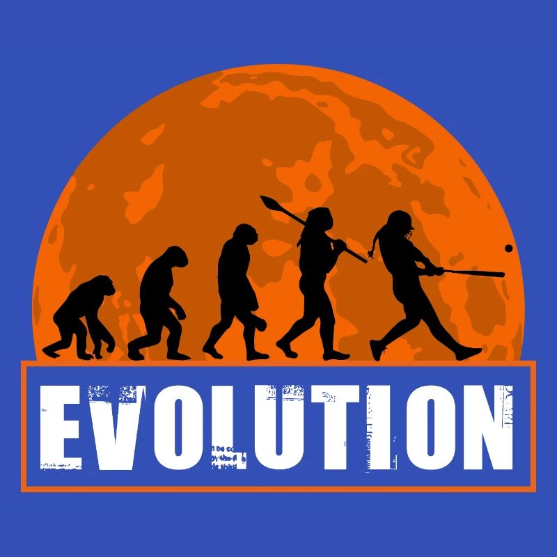 Baseball Softball Evolution Funny Player Gift Art