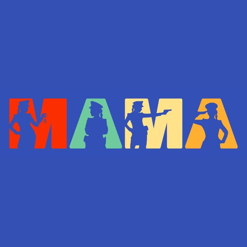 Polizei Mama Polizei Mutter Retro