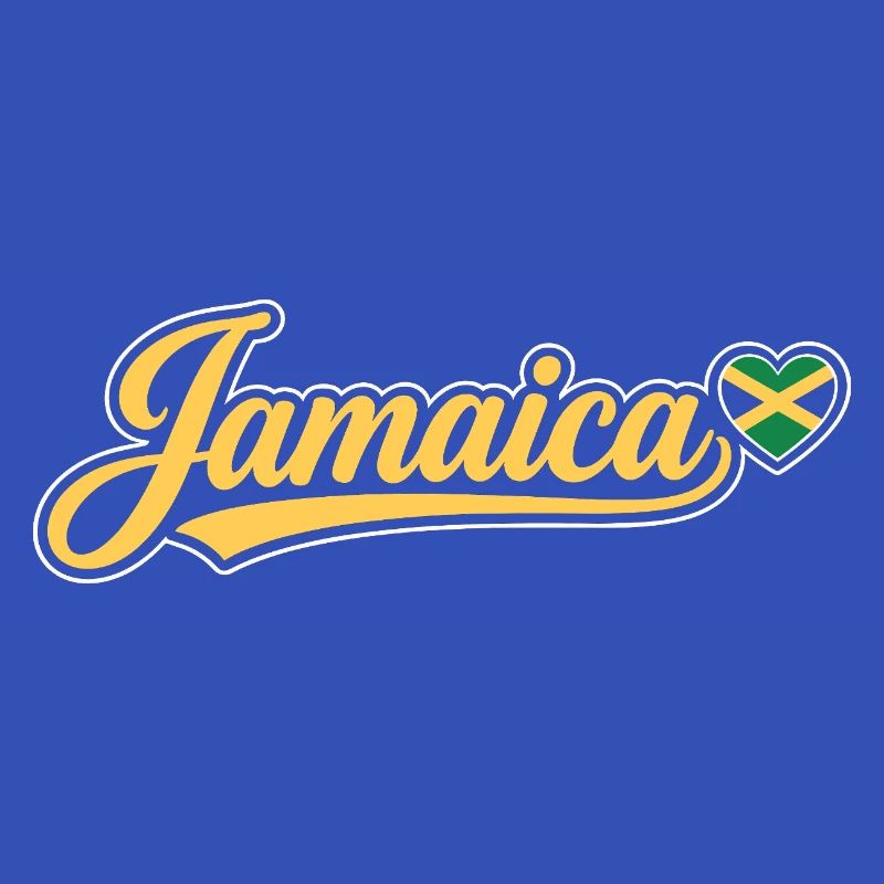 Script jamaïcain avec cœur de drapeau