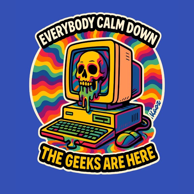 Geeks sind hier Retro Skull Computer