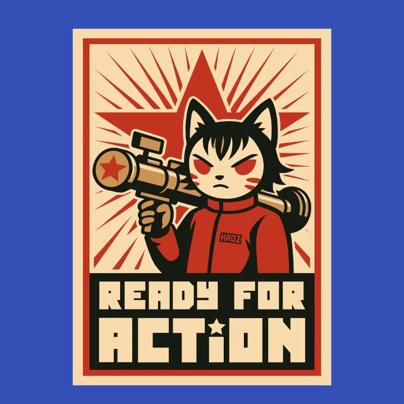 Retro Cat Commando: Bereit für den Einsatz