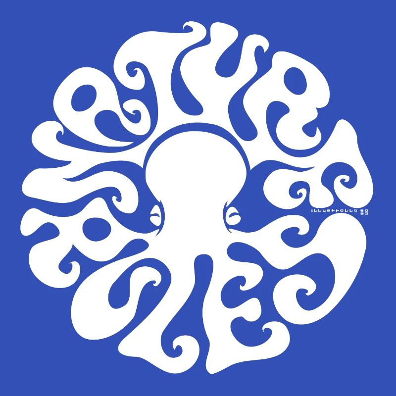 NATURE RULES! Psychedelic Octopus Sixties White