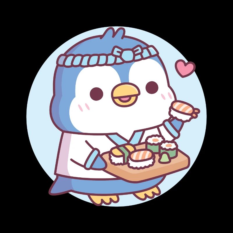 Mignon pingouin bleu Sushi Chef
