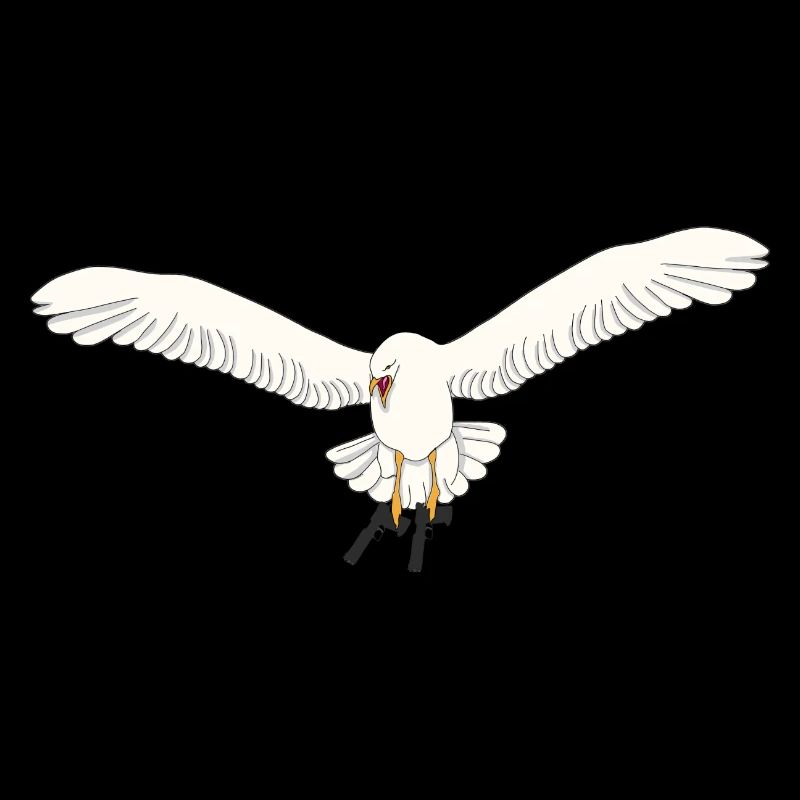 Seagull with guns