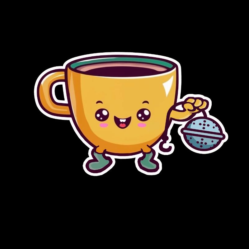 Cup Tea Infusion Herbal Tea Kawaii Chibi Cute