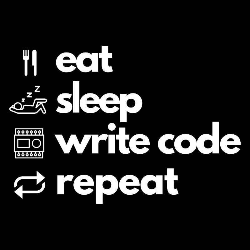 eat sleep write code repeat funny