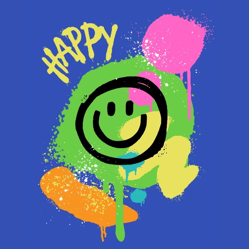 Graffiti Happy Smiley Éclaboussures de Couleur