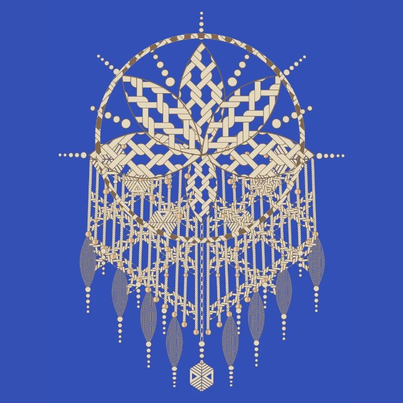 Macramé pendant with ornate knot patterns