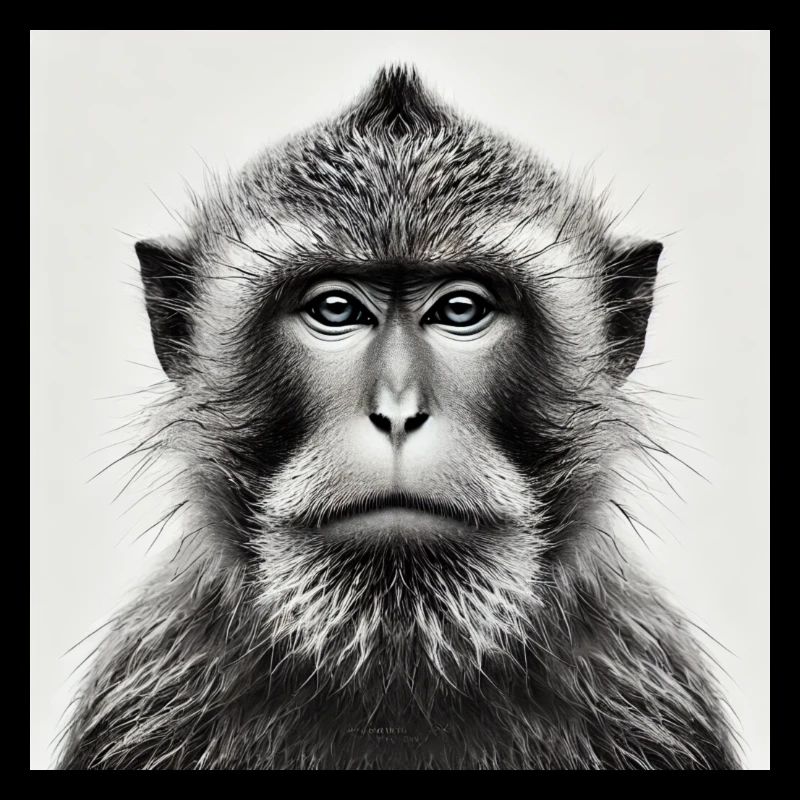 Affe in Graustufen