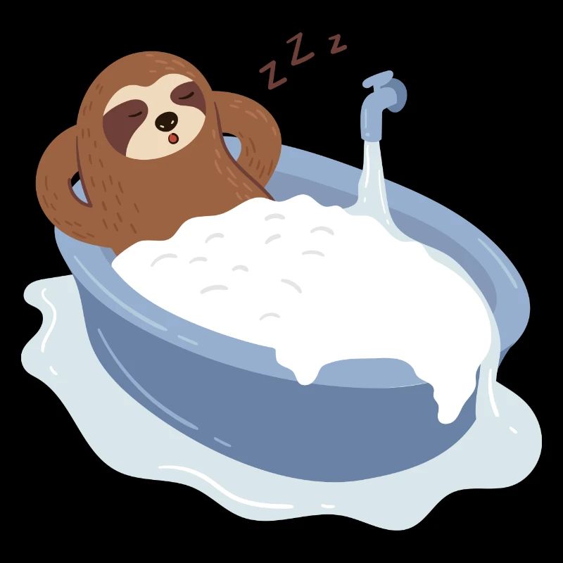 Sloth Shower Sleeping Cute Tired Lazy Sloth
