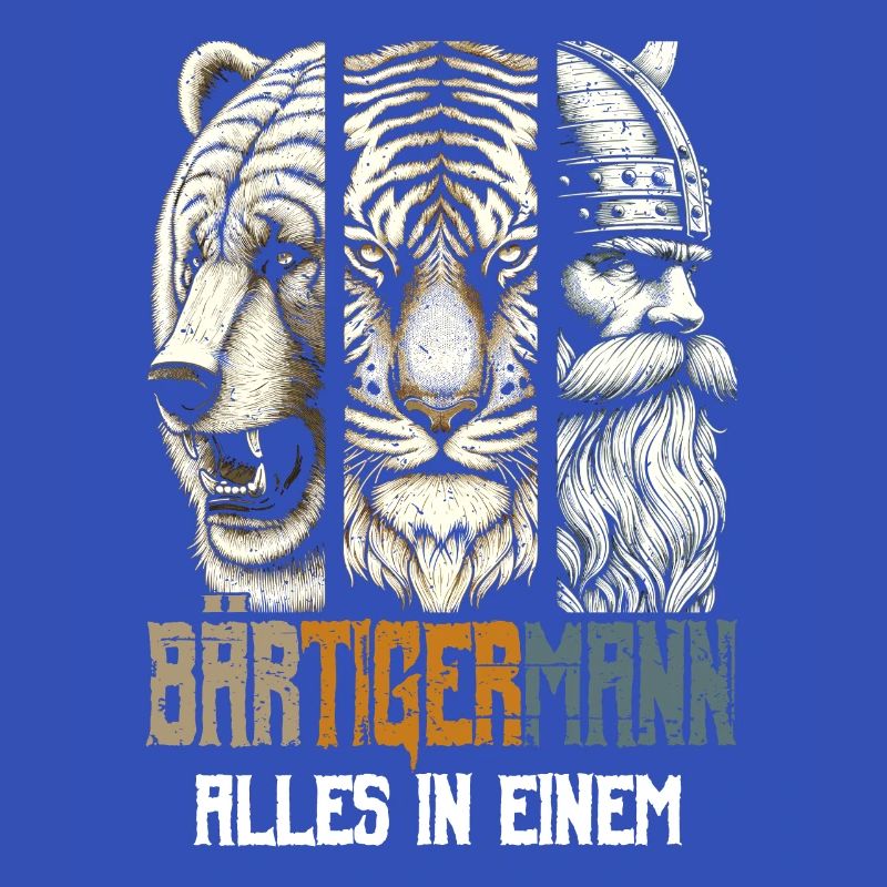 Bärtigermann Bär Tiger Mann Geschenk Bart Sprüche