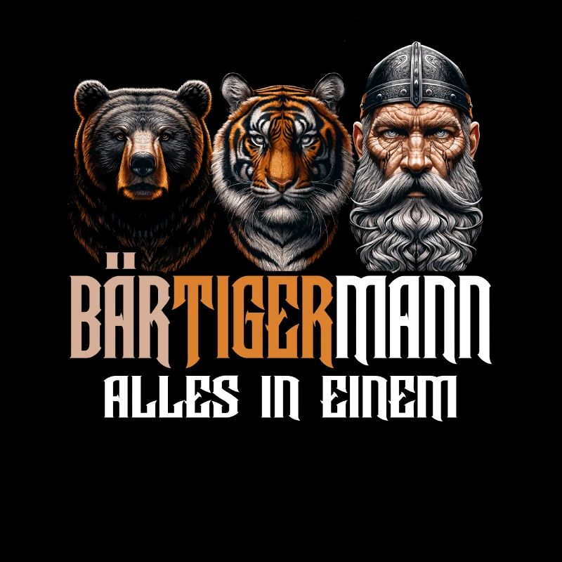 Bärtigermann Bär Tiger Mann Geschenk Bart Sprüche