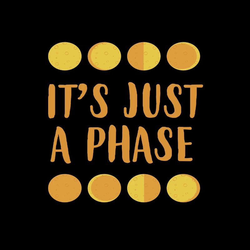 Funny Nerdy Its Just A Phase Moon and Space